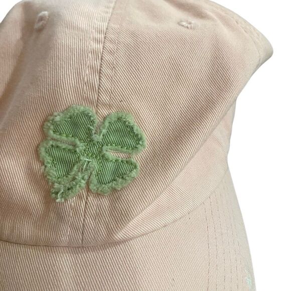 Life is good 100% cotton 4 leaf clover white green baseball hat - Picture 4 of 5